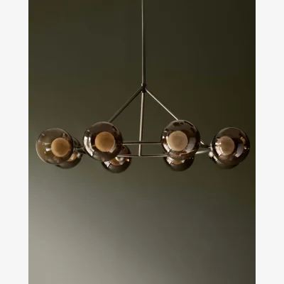 Danetti Riley mocha glass 8 light adjustable pendant