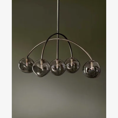 Danetti Axel smoked glass adjustable pendant light