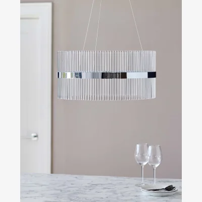 Danetti Mila Chrome Round Halo Pendant