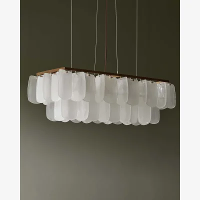 Danetti Estelle white glass adjustable pendant light