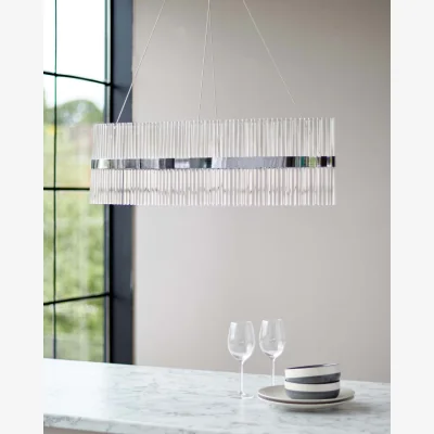 Danetti Mila Chrome Oval Halo Pendant