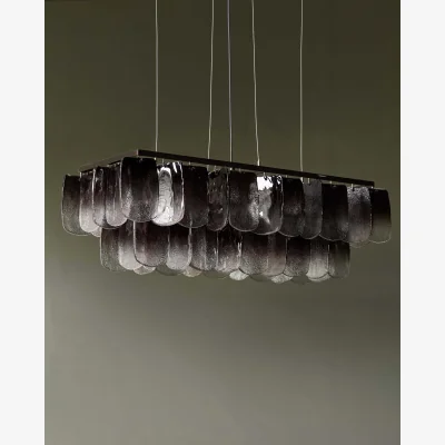 Danetti Estelle smoked ombre glass adjustable pendant light