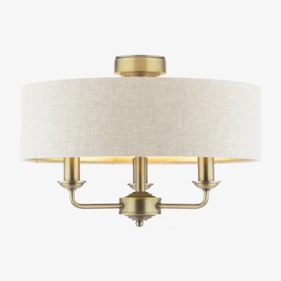 Furniture Village Laura Ashley - Sorrento 3 Arm Semi Flush Ceiling Light - Home Accessories
