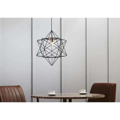 Furniture Village Lex 1 Light Pendant Ceiling Light - Black