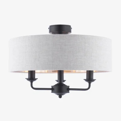 Furniture Village Laura Ashley - Sorrento 3 Arm Semi Flush Ceiling Light