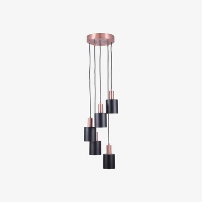 Furniture Village Flin 5 Drop Pendant Light - Black