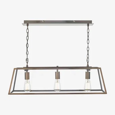 Furniture Village Academy 3 Light Bar Pendant - Antique Cooper