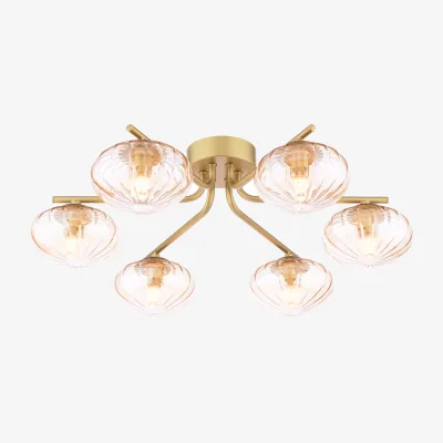 Furniture Village Edin Glass 6 Light Semi Flush Ceiling Light