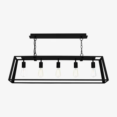 Furniture Village Academy 5 Light Bar Pendant - Black