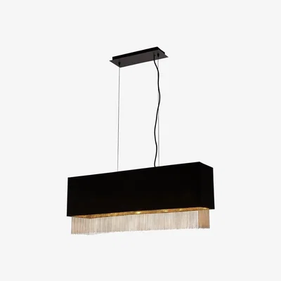 Furniture123 Black & Gold Chain Pendant Light - Fringe