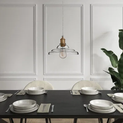 Furniture123 Brass & Glass Cone Pendant Light - Princeton
