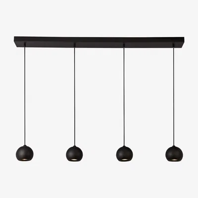 Furniture123 Matt Black 4 Lights Bar Pendant - Searchlight Eindhoven