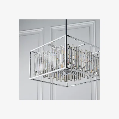 Furniture123 Acadia Chrome and Crystal 6 Light Pendant