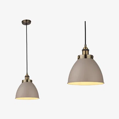 Furniture123 Pendant Light in Taupe & Antique Brass - Franklin