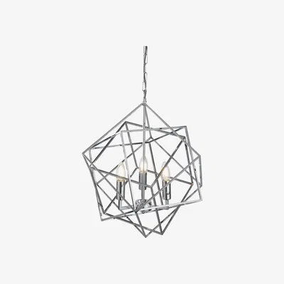Furniture123 3 Candle Light Geometric Chandelier - Searchlight