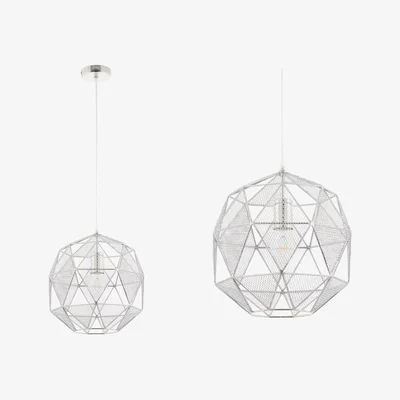 Furniture123 Chrome Geometric Pendant Light - Armour