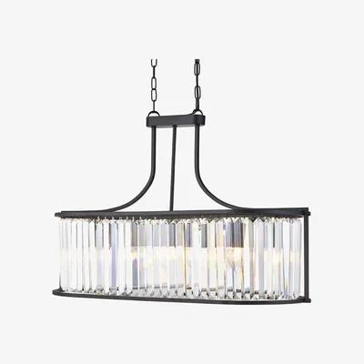 Furniture123 Oval Crystal Bar Pendant Light - Victoria