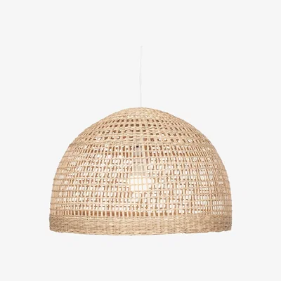 Furniture123 Natural Rattan Wide Dome Pendant