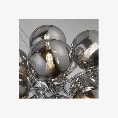 Furniture123 17 Smoked Glass Bubble Pendant Light - Searchlight Berry