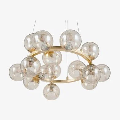 Furniture123 Gold Glass Bauble Ring Pendant Light - Lustre