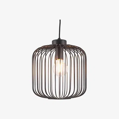 Furniture123 Matte Black Metal Cage Pendant Light - Pacific