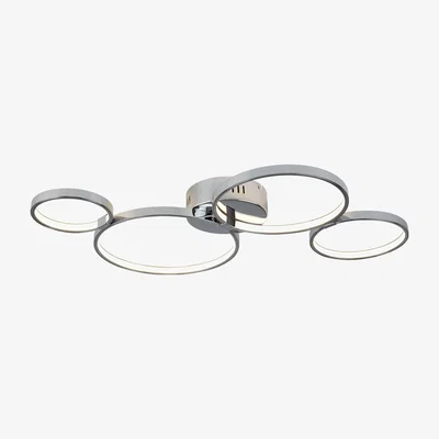 Furniture123 Chrome 4 Ring LED Ceiling Light - Searchlight Solexa