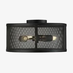 Furniture123 Black Mesh Flush Ceiling Light - Fishnet