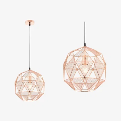 Furniture123 Rose Gold Geometric Pendant Light - Armour