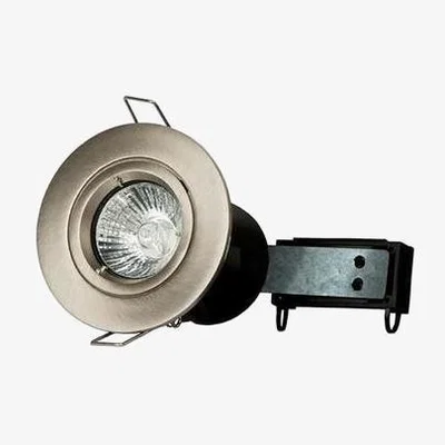 Furniture123 Brushed Steel Fixed Fire Rated Spotlight - Twist & Lock