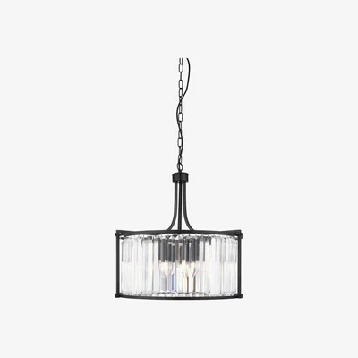 Furniture123 5 Light Crystal Drum Pendant Light - Victoria
