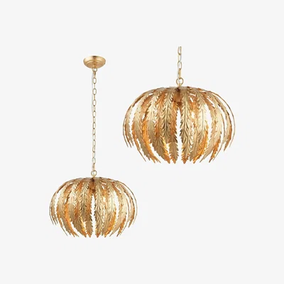 Furniture123 Gold Leaf Pendant Light - Delphine