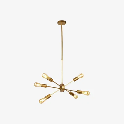 Furniture123 Alpha Matt Gold Pendant Light - Small 6 Lights