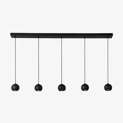 Furniture123 Matt Black 5 Lights Bar Pendant - Searchlight Eindhoven