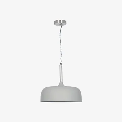 Furniture123 Matt Grey Domed Metal Pendant