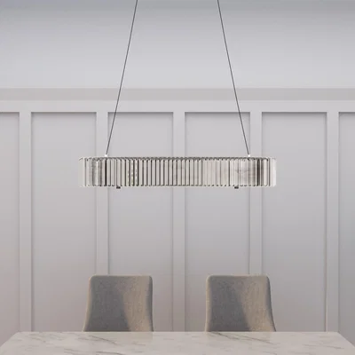 Furniture123 Large Grey Smoked Glass Bar Pendant Light