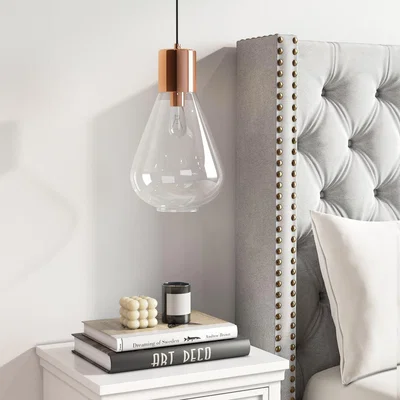 Furniture123 Small Clear Glass Teardrop Pendant Ceiling Light - Sorrento