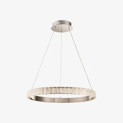 Furniture123 Chrome Pendant Light with Crystals & Ring - Celeste