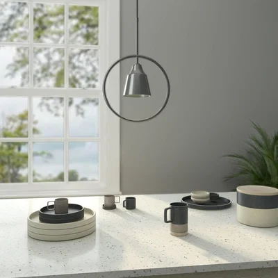 Furniture123 Silver Hoop Pendant Light - Alma