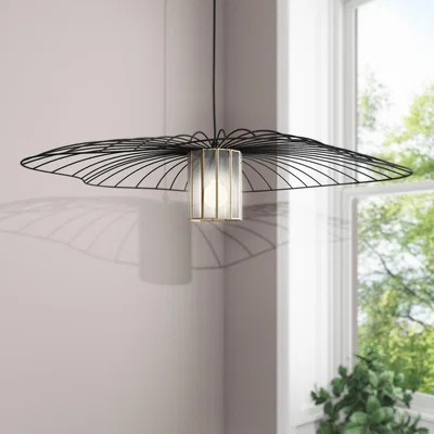 Furniture123 Large Black Wire Pendant Light - Dallas