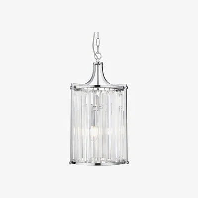 Furniture123 Chrome Pendant Light with Glass Crystals - Victoria