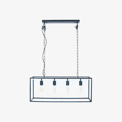 Furniture123 Matte Black Metal & Glass Bar Pendant - Industrial