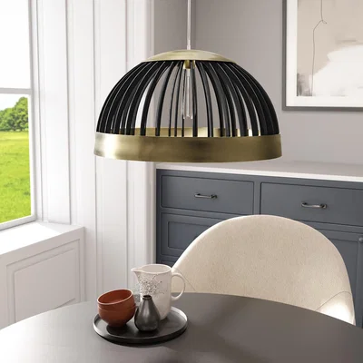 Furniture123 Black & Gold Dome Pendant Light - Mayfield