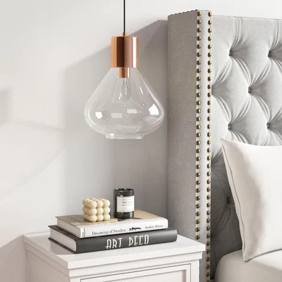 Furniture123 Clear Glass Teardrop Pendant Light-Sorrento