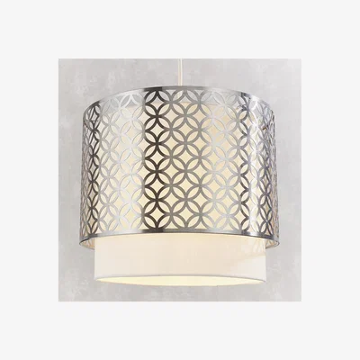 Furniture123 2 Tier Nickel & White Shade Pendant - Gilli