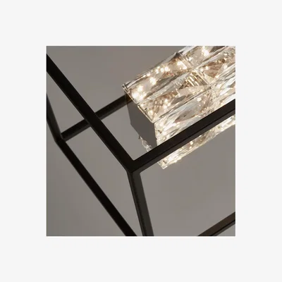 Furniture123 LED Crystal Bar Pendant Light With Matt Black Frame - Searchlight Elevator
