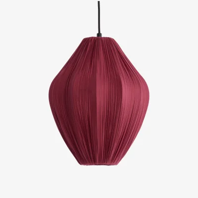 French Bedroom Met Gala Gown Berry Red Satin Ceiling Light