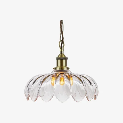 French Bedroom Organic Flora Clear Glass Pendant Light