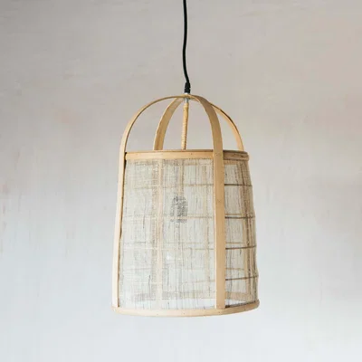 Graham & Green Bamboo and Linen Pendant