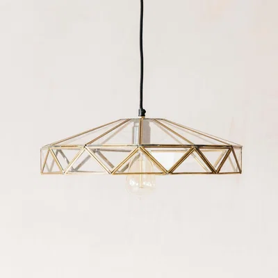 Graham & Green Geometric Glass and Brass Light
