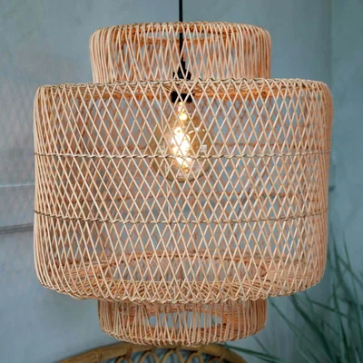 Graham & Green Graham and Green Tiered Rattan Pendant
